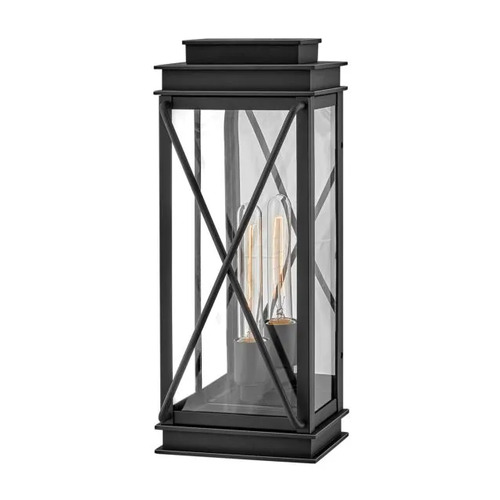 Montecito Medium Wall Mount Lantern in Black by Hinkley Lighting