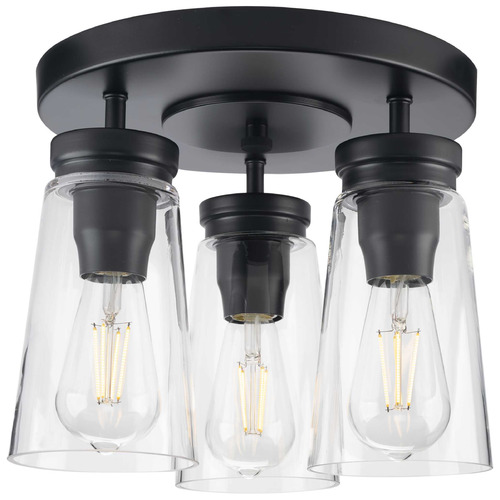 Progress Lighting Stockbrace Matte Black Flushmount Light