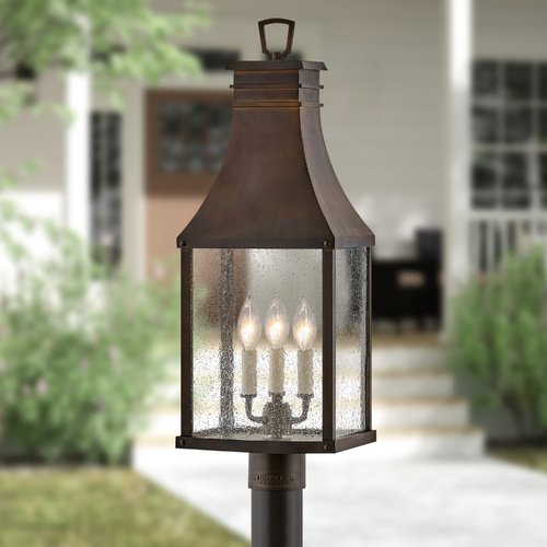 Beacon Hill 26.25-Inch Blackened Copper Post Light by Hinkley Lighting
