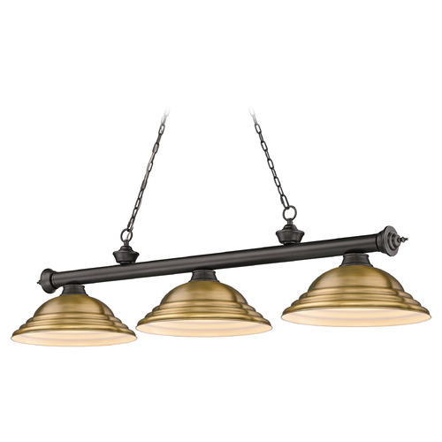 Z-Lite Cordon Bronze Billiard Light by Z-Lite 2306-3BRZ-SRB