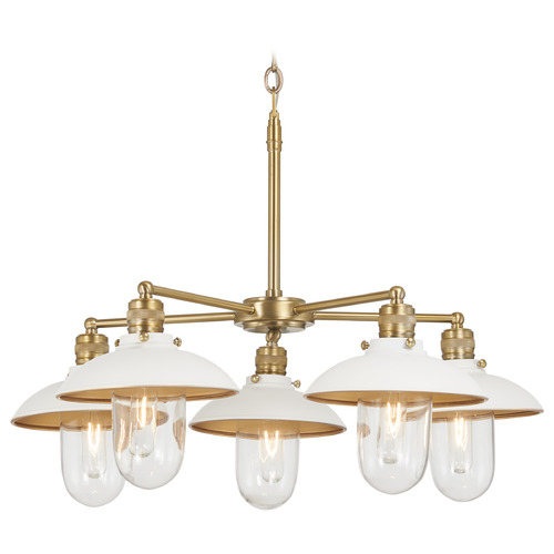 Downtown Edison White & Soft Brass Chandelier by Minka Lavery