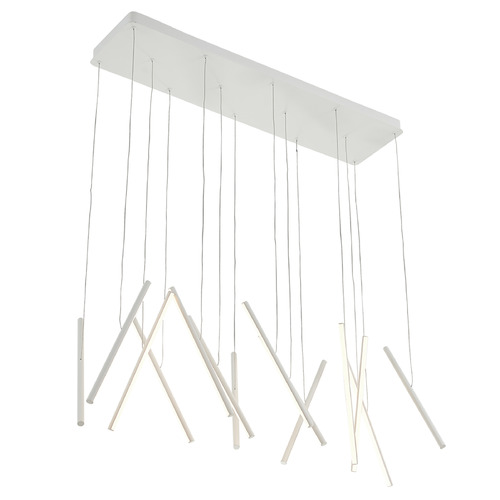 Kuzco Lighting Chute White LED Multi-Light Pendant with Cylindrical Shade