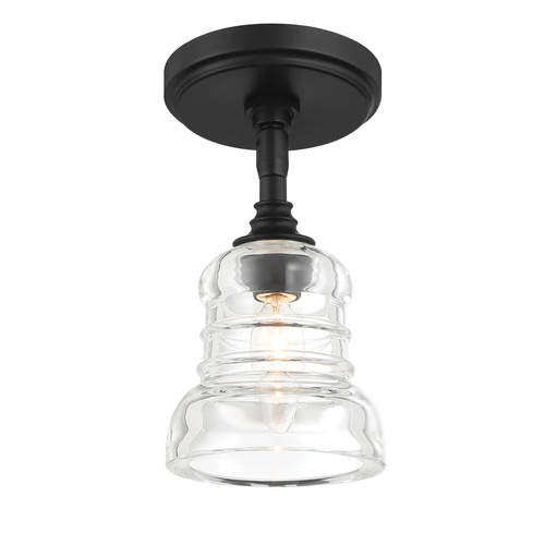Gregory Single-Light Semi-Flush Mount in Black by Crystorama Lighting