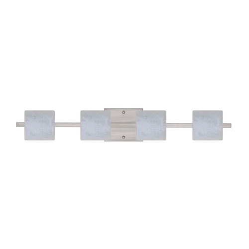 Besa Lighting Modern Bathroom Light White Glass Satin Nickel by Besa Lighting 4WS-787319-SN