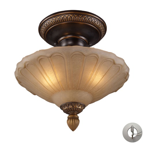 Elk Lighting Restoration Flushes Golden Bronze Semi-Flushmount Light - Includes Recessed Adapter Kit 08092-AGB-LA