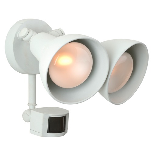 2-Light Outdoor Flood Light with Motion Sensor in Matte White by Craftmade Lighting