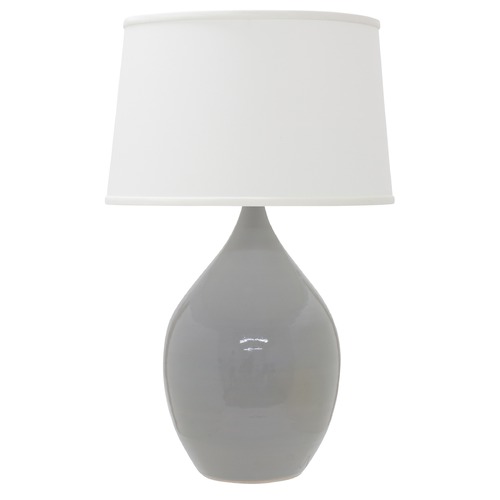 Scatchard Stoneware Gray Gloss Table Lamp by House of Troy Lighting