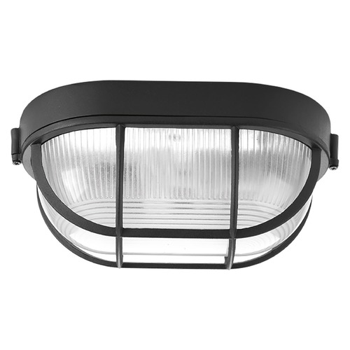 Progress Lighting 6.31-Inch Oval Bulkhead Flush Mount in Black by Progress Lighting P3706-31