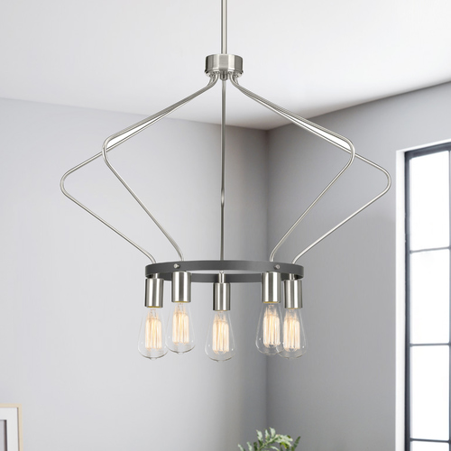 Hangar Brushed Nickel 5-Light Chandelier by Progress Lighting