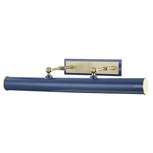 Holly Aged Brass & Navy Picture Light by Mitzi by Hudson Valley