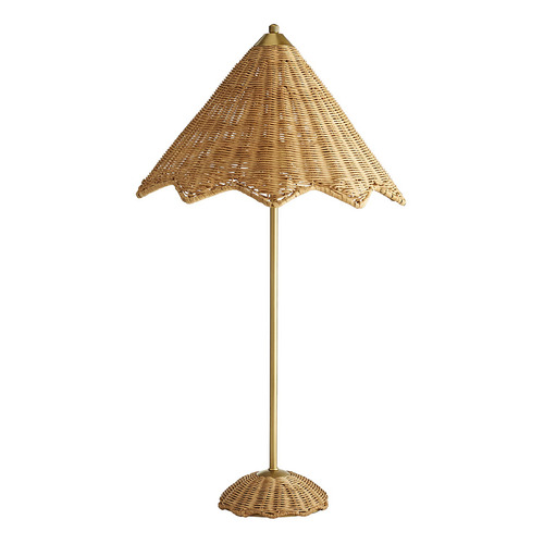 Parasol 28-Inch Table Lamp in Natura Rattan & Brass by Arteriors Home