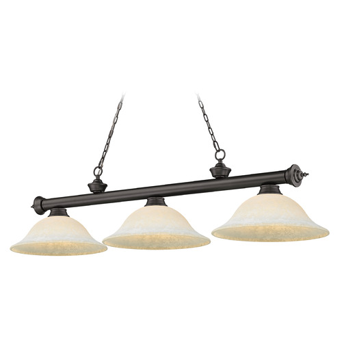 Z-Lite Cordon Bronze Billiard Light by Z-Lite 2306-3BRZ-WM16