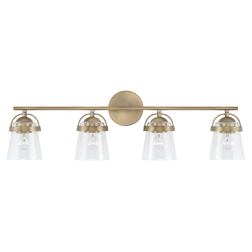 Madison 32.5-Inch Vanity Light in Aged Brass by HomePlace Lighting
