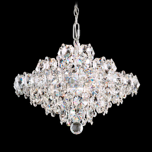 Schonbek Worldwide Lighting Baronet Polished Stainless Steel Pendant Light with Abstract Shade