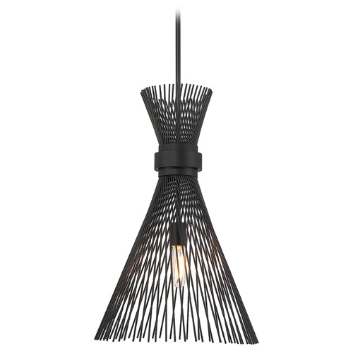 Savoy House Lighting Longfellow Matte Black Pendant Light with Conical Shade