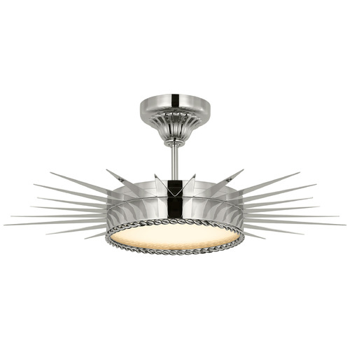 Studio Polished Nickel White Glass Medium Pendant