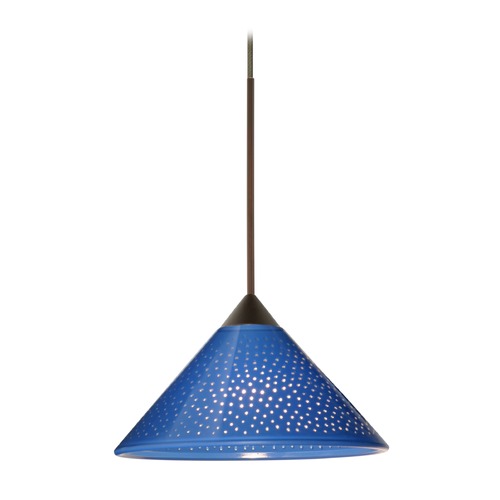 Besa Lighting Besa Lighting Kona Bronze LED Mini-Pendant Light with Conical Shade 1XT-282484-LED-BR