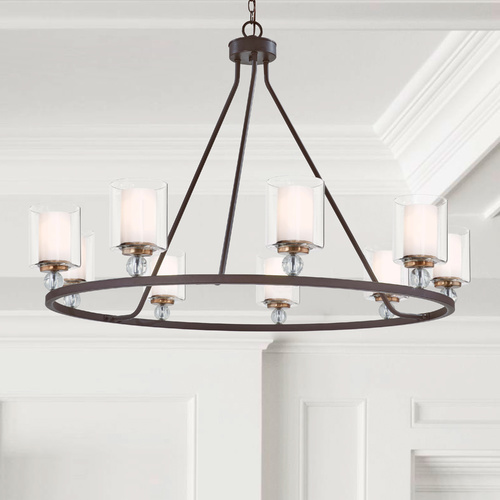 Studio 5 Painted Bronze with natural Brush Chandelier by Minka Lavery