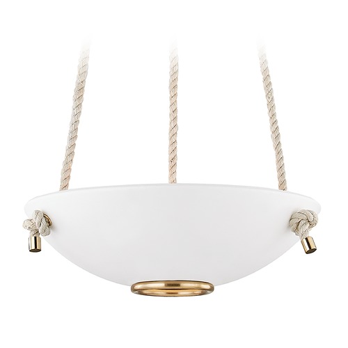 Hudson Valley Lighting Plaster No. 2 Aged Brass Pendant with White Plaster by Hudson Valley Lighting MDS450-AGB/WP