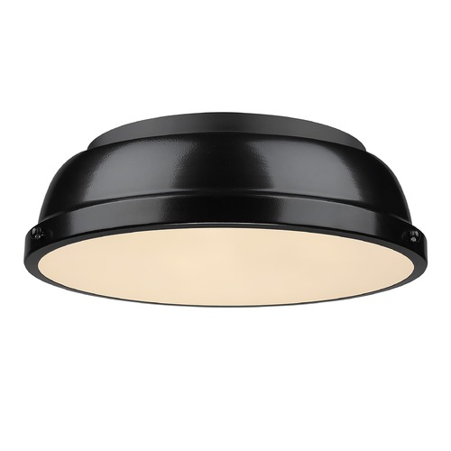 Golden Lighting Duncan Flush Mount in Black by Golden Lighting 3602-14BLK-BK