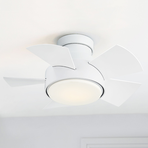 Modern Forms by WAC Lighting Vox 26-Inch LED Smart Outdoor Hugger Fan in Matte White by Modern Forms FH-W1802-26L-27-MW