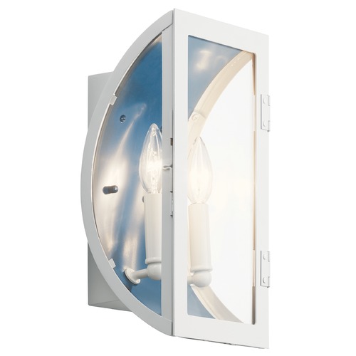Kichler Lighting Narelle Small White Outdoor Wall Light with Clear Glass 49286WH