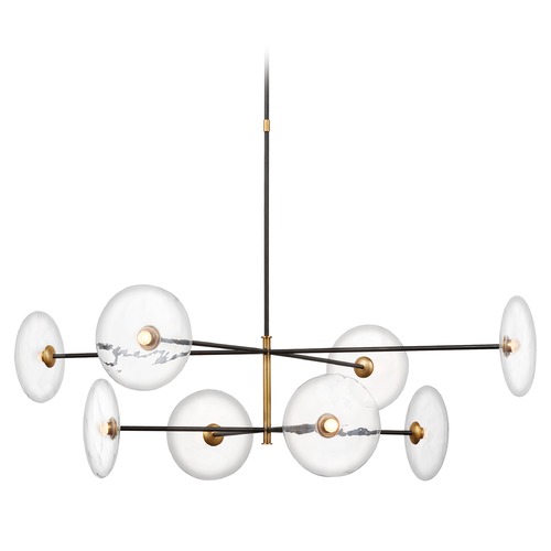 Visual Comfort Signature Collection Ian K. Fowler Calvino Radial Chandelier in Aged Iron by Visual Comfort Signature S5694AIHABCG