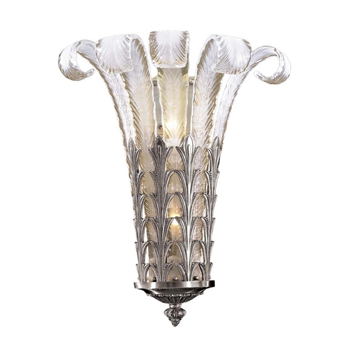Sconce Wall Light with White Glass in French Gold by Metropolitan Lighting
