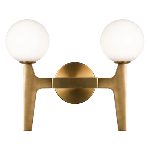 Matteo Lighting Scriben Aged Gold Brass LED Bathroom Light by Matteo Lighting W34902AGOP