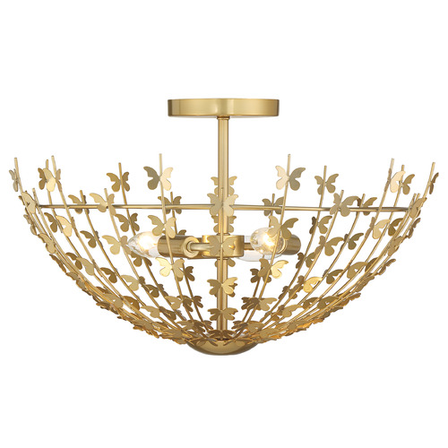 Savoy House Lighting Birch Burnished Brass Semi-Flushmount Light