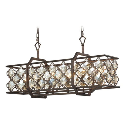 Elk Lighting Elk Lighting Armand Weathered Bronze Island Light with Rectangle Shade 31098/6