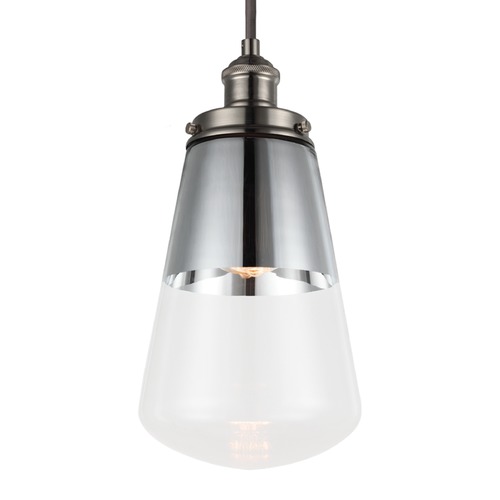 Waveform Mini Pendant in Polished Nickel by Visual Comfort Studio