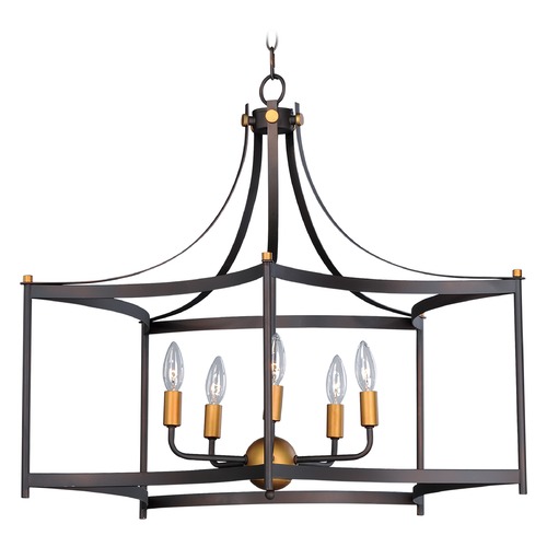 Maxim Lighting Maxim Lighting Wellington Oil Rubbed Bronze / Antique Brass Pendant Light 13595OIAB