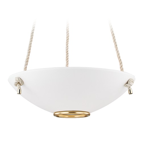 Hudson Valley Lighting Plaster No. 2 Aged Brass Pendant with White Plaster by Hudson Valley Lighting MDS451-AGB/WP