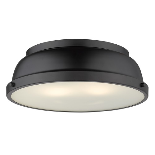 Golden Lighting Duncan Flush Mount in Matte Black by Golden Lighting 3602-14BLK-BLK