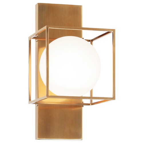 Squircle Aged Gold Sconce by Matteo Lighting