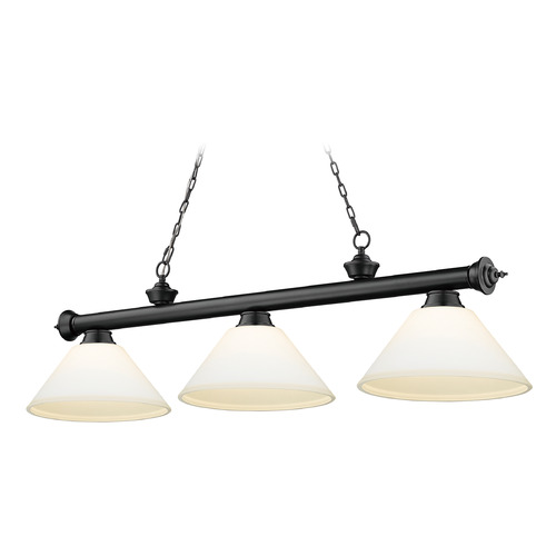 Z-Lite Cordon Matte Black Billiard Light by Z-Lite 2306-3MB-AMO14