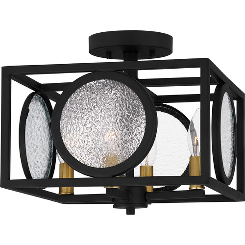 Quoizel Lighting Chalamont Semi-Flush Mount in Earth Black by Quoizel Lighting CHT1712EK