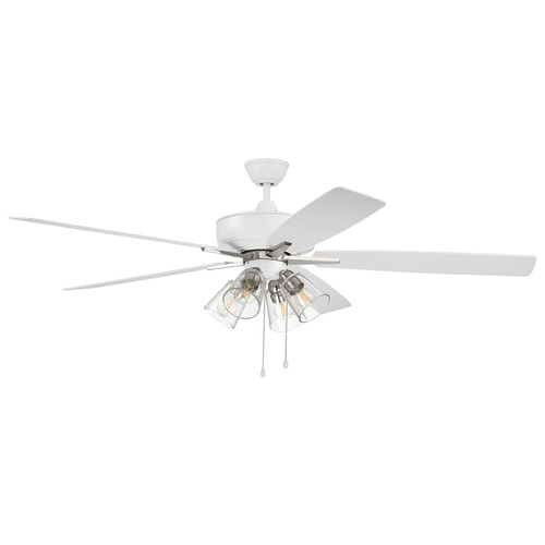 Super Pro 104 White & Polished Nickel LED Ceiling Fan by Craftmade Lighting