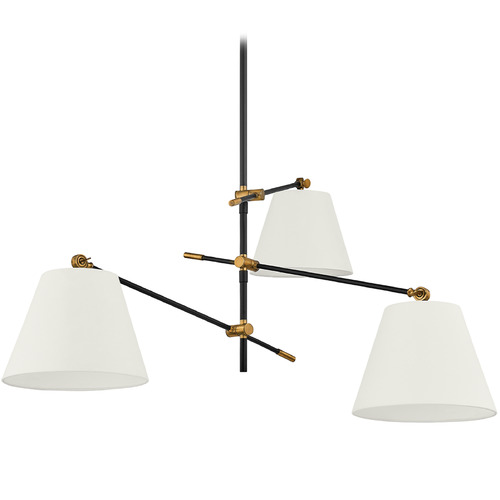 Troy Lighting Troy Lighting Colin King Navin Patina Brass & Textured Black Chandelier F2653-PBR/TBK