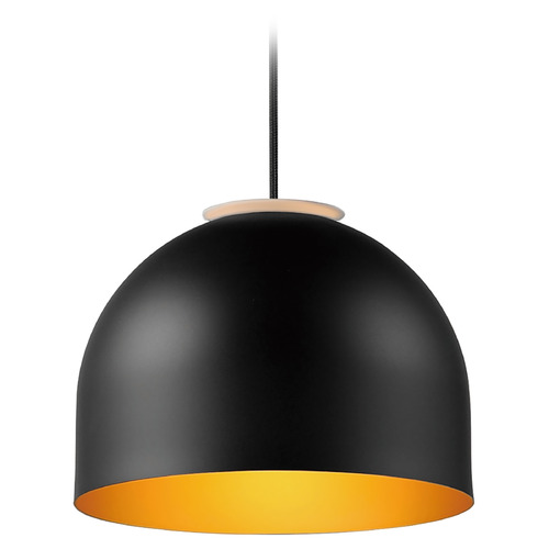 ET2 Lighting Foster Black & Gold LED Mini Pendant by ET2 Lighting E34602-54BKGLD