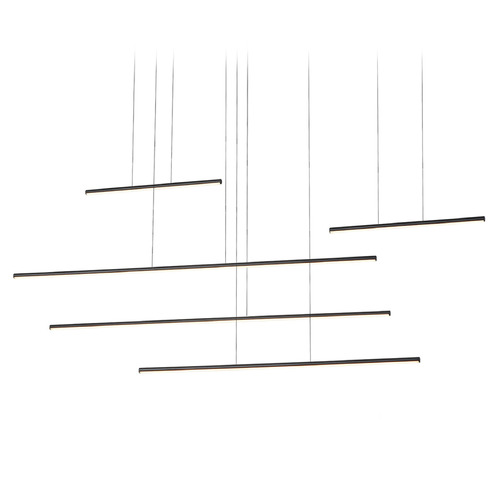 Kuzco Lighting Chute Motion Black LED Multi-Light Pendant with Cylindrical Shade