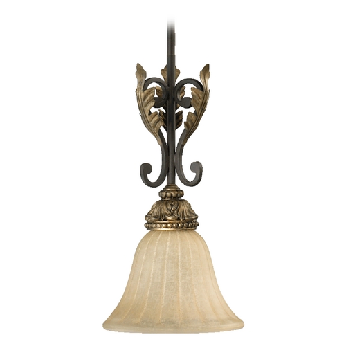 Rio Salado Toasted Sienna with Mystic Silver Mini Pendant with Bell Shade by Quorum Lighting