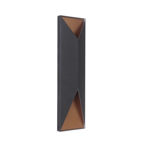 Peak Matte Black / Satin Brass LED Outdoor Wall Light by Craftmade Lighting