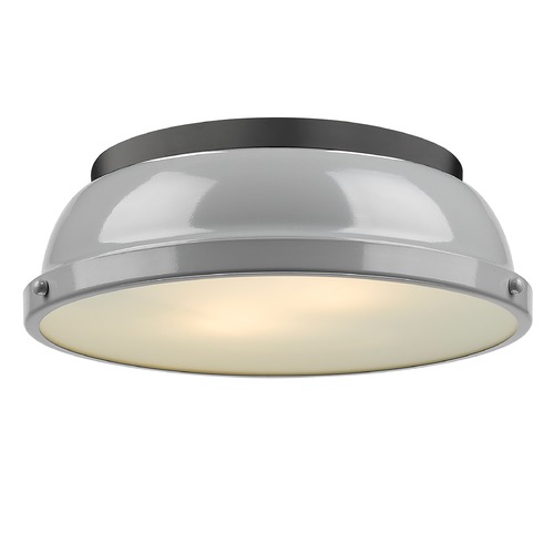 Golden Lighting Duncan Flush Mount in Black & Gray by Golden Lighting 3602-14BLK-GY