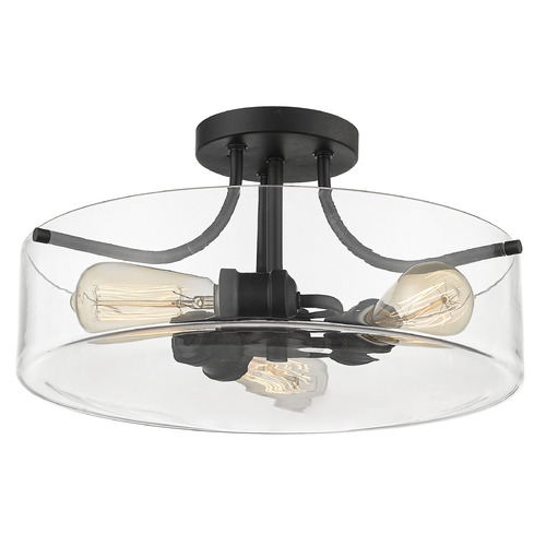 Delaney Matte Black Semi-Flush Mount by Z-Lite