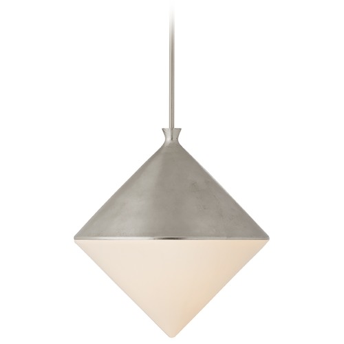 Visual Comfort Signature Collection Aerin Sarnen Large Pendant in Burnished Silver Leaf by Visual Comfort Signature ARN5357BSLWG