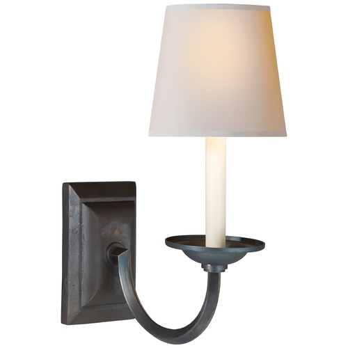 Visual Comfort Signature Collection E.F. Chapman Flemish Single Sconce in Aged Iron by Visual Comfort Signature CHD1495AINP