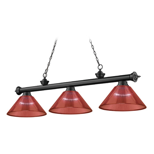 Cordon Matte Black Billiard Light by Z-Lite