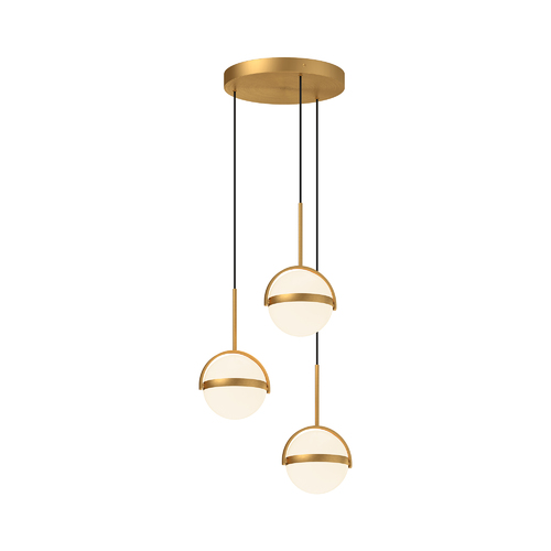 Alora Lighting Globo Brushed Gold LED Multi-Light Pendant with Globe Shade